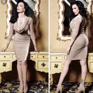 Velvet Retro Pin-Up Wiggle Dress